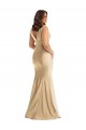 Sleeveless V-Neck V-Back Silky Satin Mermaid Plus Size Formal Evening Dress Online