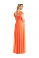 Flutter Sleeves Square Neck Open Back Soft Chiffon A-Line Semi Formal Evening Dress Online