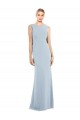 Sleeveless Bateau Neck Low Back Stretch Crepe Trumpet Semi Formal Evening Dress Online