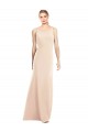 Sleeveless Nude Bateau Neck Open Back Stretch Crepe Trumpet Semi Formal Evening Dress Online