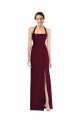 Sleeveless Halter Open Back Stretch Crepe Trumpet Semi Formal Evening Dress Online