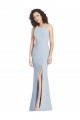 Sleeveless Halter Neck Criss Cross Open Back Stretch Crepe Trumpet Evening Dress Online