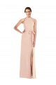 Sleeveless Nude Halter Neck Criss Cross Back Stretch Crepe Trumpet Formal Evening Dress Online