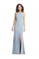 Sleeveless Halter Neck Criss Cross Back Stretch Crepe Trumpet Formal Evening Dress Online