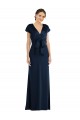 Cap Sleeves Off the Shoulder Keyhole Back Stretch Crepe Trumpet Formal Evening Dress Online