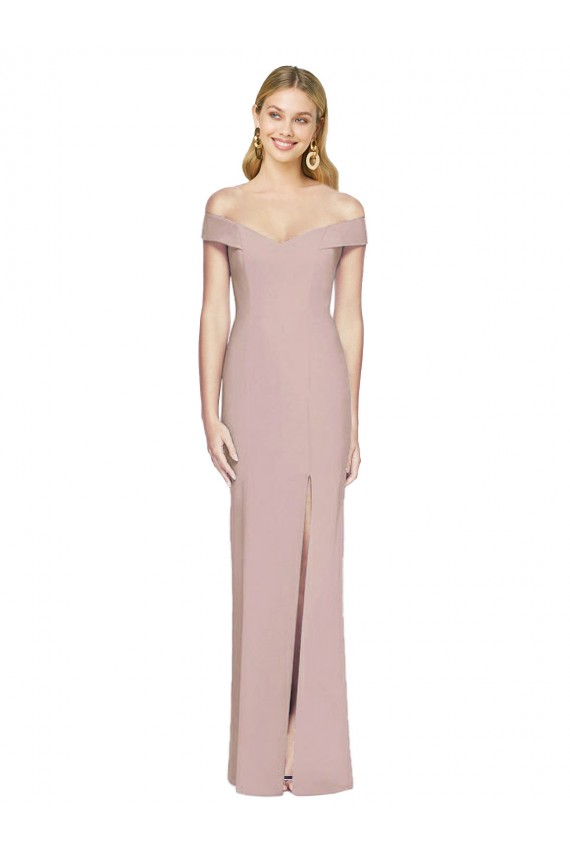 Sleeveless Off the Shoulder Criss Cross Back Stretch Crepe Trumpet Semi Formal Evening Dress Online
