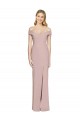 Sleeveless Off the Shoulder Criss Cross Back Stretch Crepe Trumpet Semi Formal Evening Dress Online