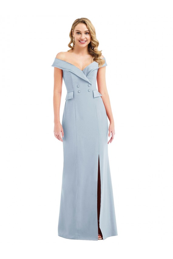 Sleeveless Off the Shoulder Stretch Crepe Trumpet Semi Formal Evening Dress Online