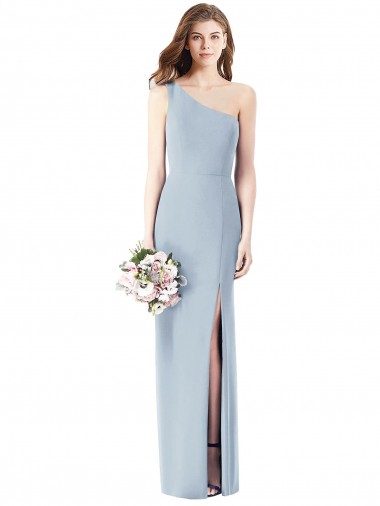 Sleeveless One Shoulder Stretch Crepe Trumpet Semi Formal Evening Dress Online