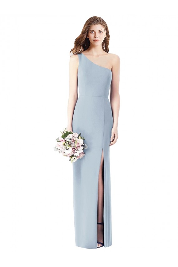 Sleeveless One Shoulder Stretch Crepe Trumpet Semi Formal Evening Dress Online
