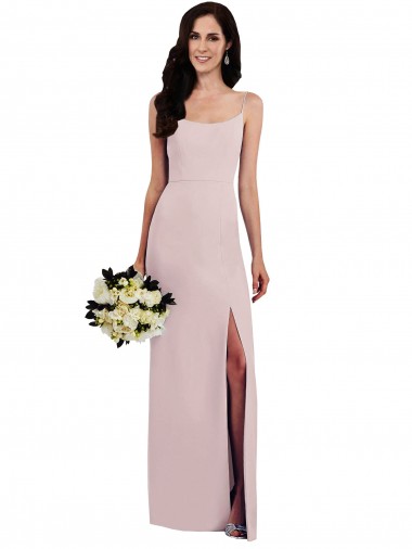 Sleeveless Spaghetti Straps V-Back Stretch Crepe Trumpet Formal Evening Dress Online