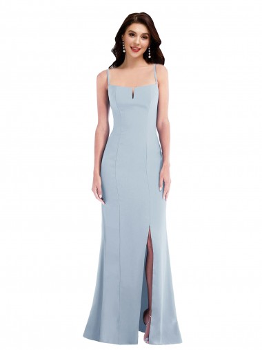 Sleeveless Spaghetti Straps Stretch Crepe Trumpet Formal Evening Dress Online