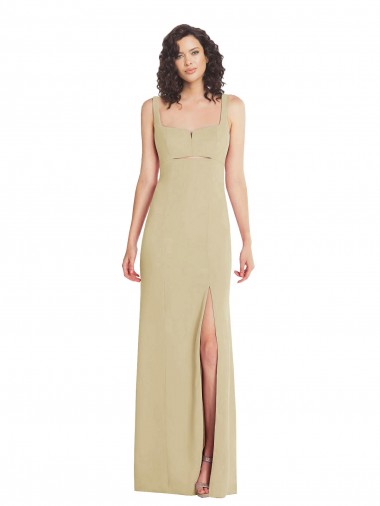 Sleeveless Square Neck Low Back Stretch Crepe Trumpet Formal Evening Dress Online