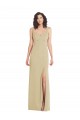 Sleeveless Square Neck Low Back Stretch Crepe Trumpet Formal Evening Dress Online