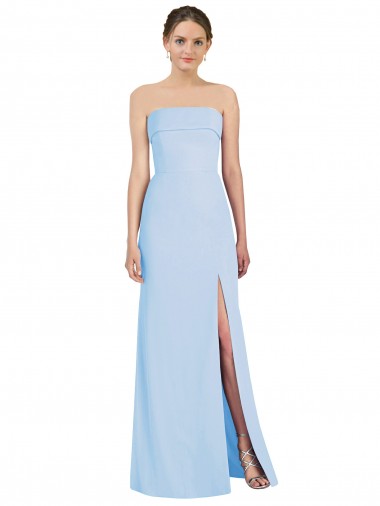 Sleeveless Strapless Low Back Soft Chiffon Trumpet Black Tie Evening Dress Online