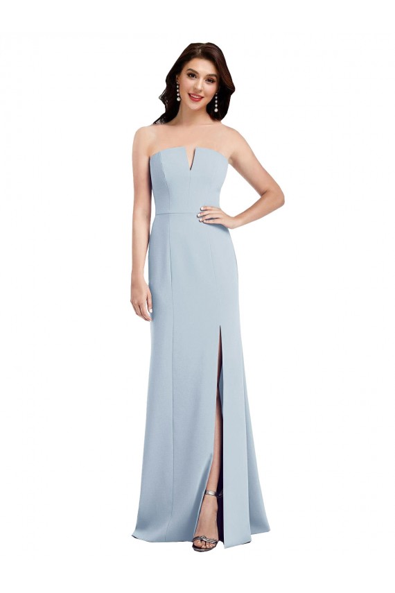 Sleeveless V-Neck Low Back Stretch Crepe Trumpet Evening Gown Online