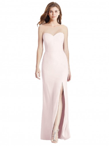 Sleeveless Sweetheart Low Back Stretch Crepe Trumpet Semi Formal Evening Dress Online