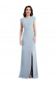 Cap Sleeves Open Back Stretch Crepe Trumpet Formal Evening Dress Online