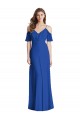 Cold Shoulder Spaghetti Straps V-Back Soft Chiffon Trumpet Semi Formal Evening Dress Online