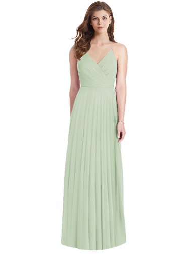 Cold Shoulder Spaghetti Straps Soft Chiffon Trumpet Semi Formal Evening Dress Online