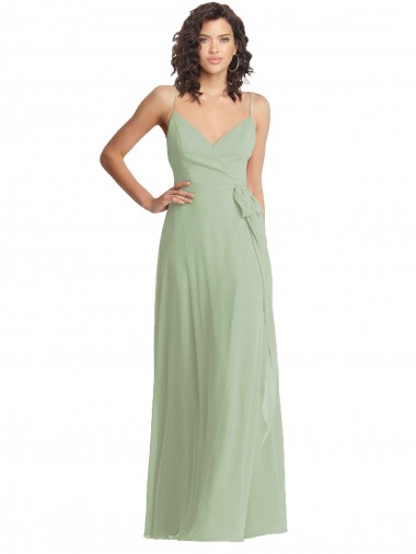 Sleeveless Spaghetti Straps Soft Chiffon Trumpet Formal Evening Dress Online