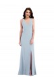Sleeveless V-Neck Criss Cross Back Stretch Crepe Trumpet Evening Dress Online