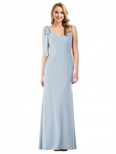 Sleeveless V-Neck V-Back Stretch Crepe Trumpet Semi Formal Evening Dress Online
