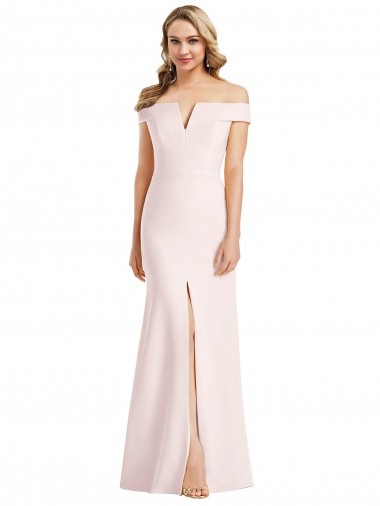 Sleeveless Off the Shoulder Stretch Crepe Trumpet Evening Dress Online