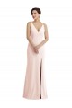 Sleeveless V-Neck V-Back Stretch Crepe Trumpet Formal Evening Dress Online