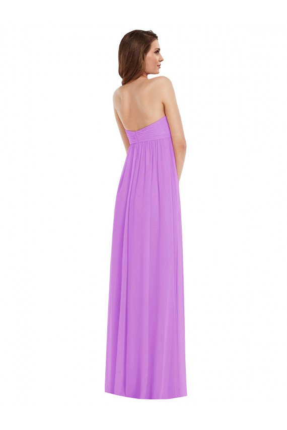 Sleeveless Violet Sweetheart Low Back Soft Chiffon A-Line Semi Formal Evening Dress Online