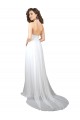 Sleeveless White V-Neck Low Back Soft Chiffon A-Line Semi Formal Evening Dress Online