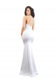 Sleeveless Spaghetti Straps Low Back Stretch Crepe Mermaid Black Tie Evening Dress Online