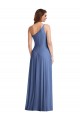 Sleeveless Windsor Blue One Shoulder Soft Chiffon A-Line Formal Evening Dress Online